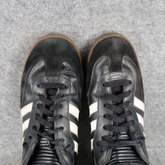 Adidas Shoes Mens 9.5 Samba Sneaker Leather Lifestyle Black White Casual Trainer - Picture 9 of 16